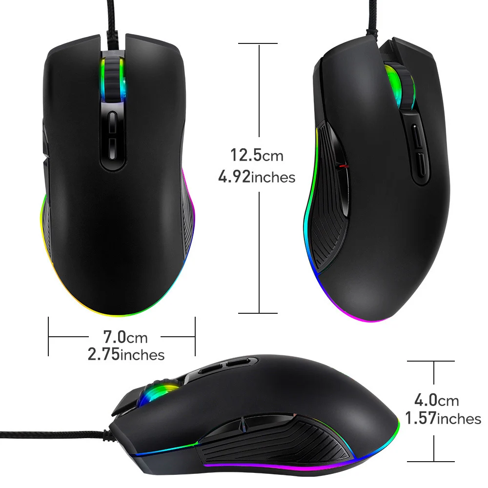 Тип-c RGB светодиодный игровой мыши с подсветкой 3200 dpi Pro игровая мышь для Macbook Air Pro ПК настольный ноутбук геймер USB-C компьютерная мышь