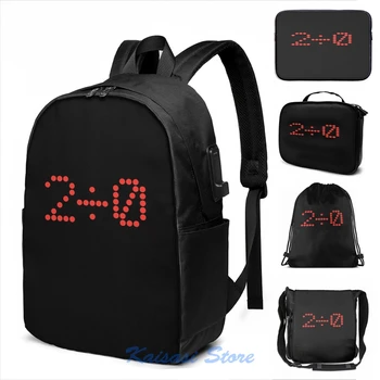 

Funny Graphic print 2/0 (Two Divided by Zero) USB Charge Backpack men School bags Women bag Travel laptop bag