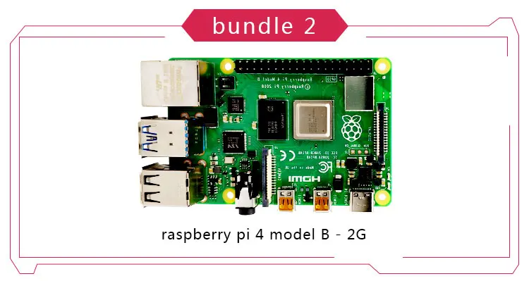 Официальный Raspberry Pi 4 Модель B макетная плата комплект ОЗУ 1 г/2G/4 г 4 ядерный процессор 1,5 ГГц 3 Спидера, чем Pi 3B - Комплект: RPI4 2G