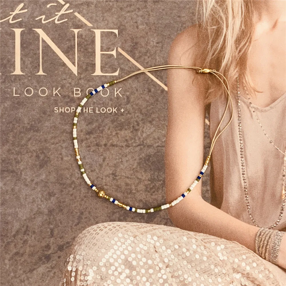 Cut Natural Stone Spacer Bracelet For Women Tiny Bracelets Miyuki Beads Simple String Glass Beaded Bracelets Jewellery