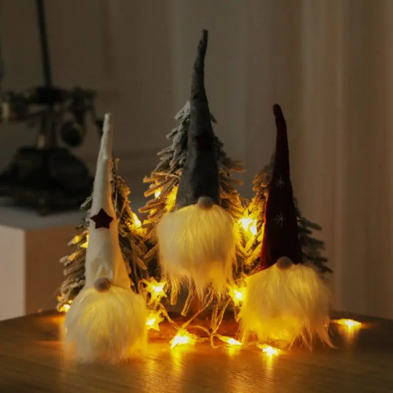 

Long Hat LED Lighting Gnome Doll Christmas Pendant Drop Ornaments Decorative Ornament Indoor Holiday Party Favor