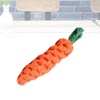 

1 Pc Puppy Chew Toy Carrot Design Hand-woven Chewing Toy Dog Teeth Cleaning Supplies for Dogs Pets Cats