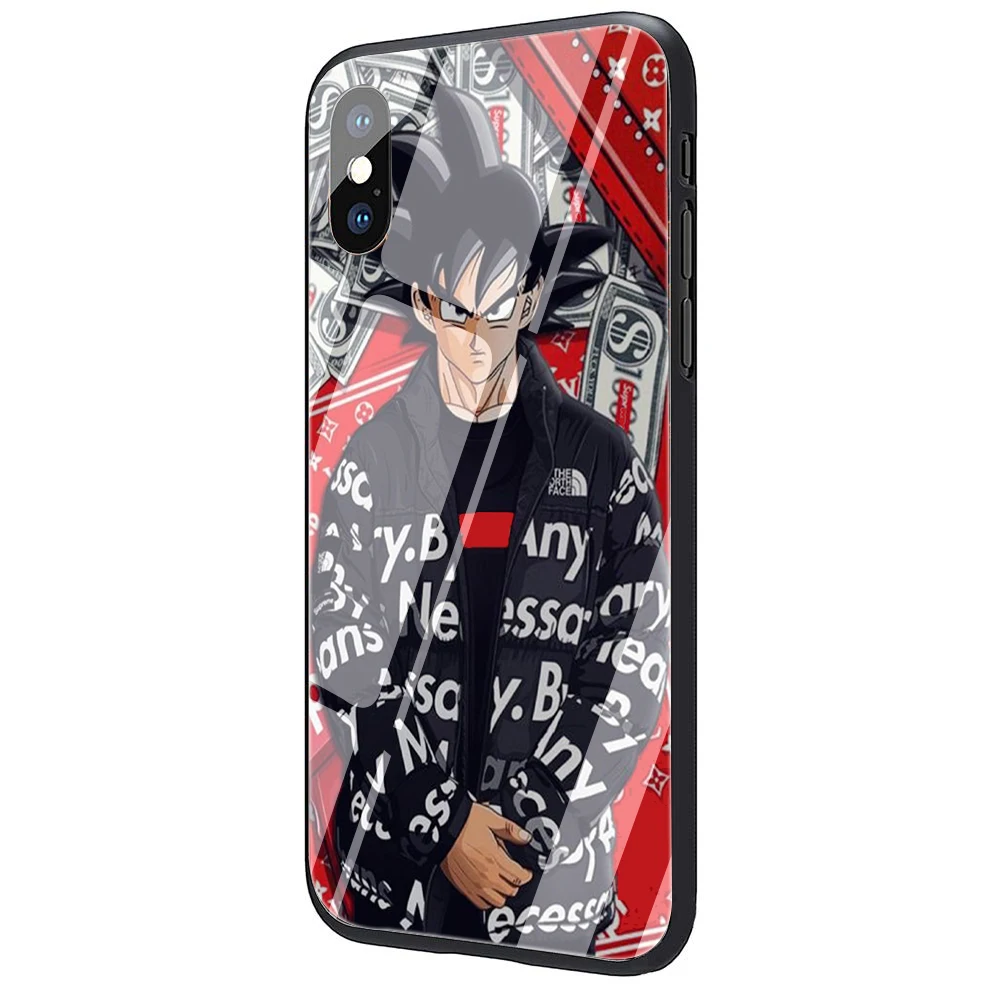 EWAU аниме Dragon Ball и super Goku закаленное Стекло чехол для телефона чехол для iPhone 5 5S SE 6 6s 7 8 Plus X XR XS 11 Pro Max - Цвет: G1