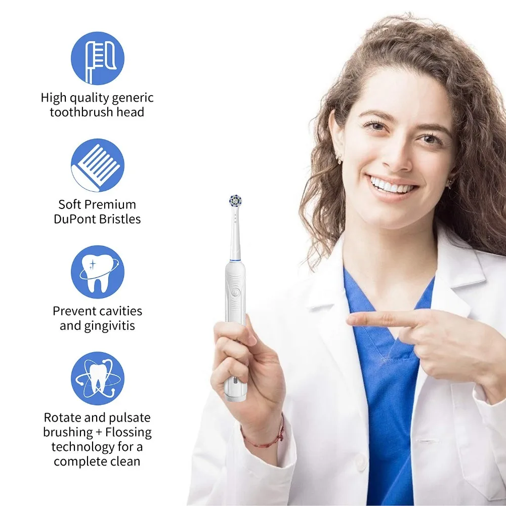 dentes elétrica-para oral b dupla limpo cruz ação cabeça da escova