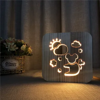 

Koala Style Solid Wood Carved Wood Nightlight Nordic Style Desk Lamp Fairy Lights Christmas Lights Led Lights Decoration