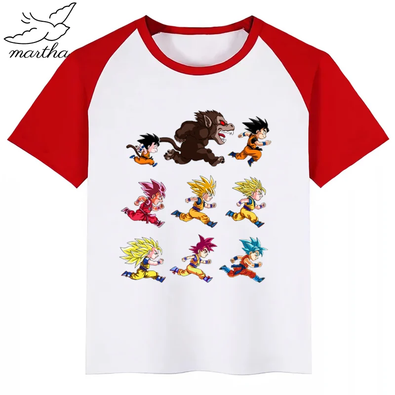 Супер Saiyan Evolution Dragon Ball/детская футболка для маленьких мальчиков модная футболка с короткими рукавами с героями мультфильмов, одежда Забавные топы для девочек