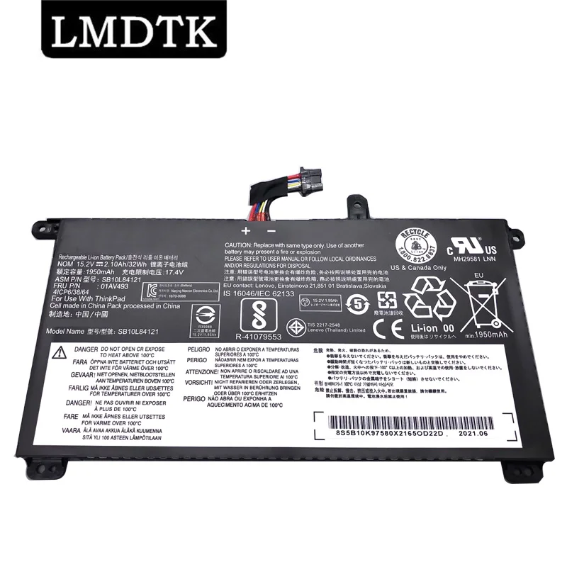 LMDTK Новый 01AV493 Аккумулятор для ноутбука Lenovo ThinkPad T570 T580 P51S P52S SB10L84121 00UR890 00UR891 00UR892 |