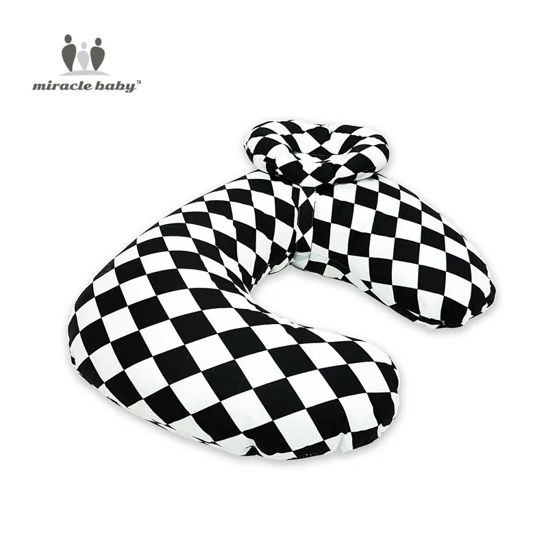 black and white Чудо-ребенок, 2 предмета, один комплект, новая детская подушка для грудного вскармливания, детская подушка для кормления, поясничная Подушка для ребенка - Цвет: black and white