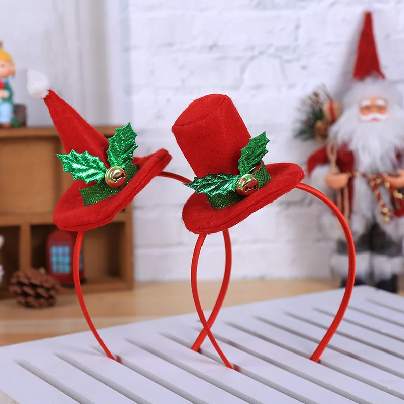 

Christmas Headband Creative Christmas Hat Head Hoop Santa Xmas Party Decor Double Hair Band Clasp Head Hoop Christmas Gift