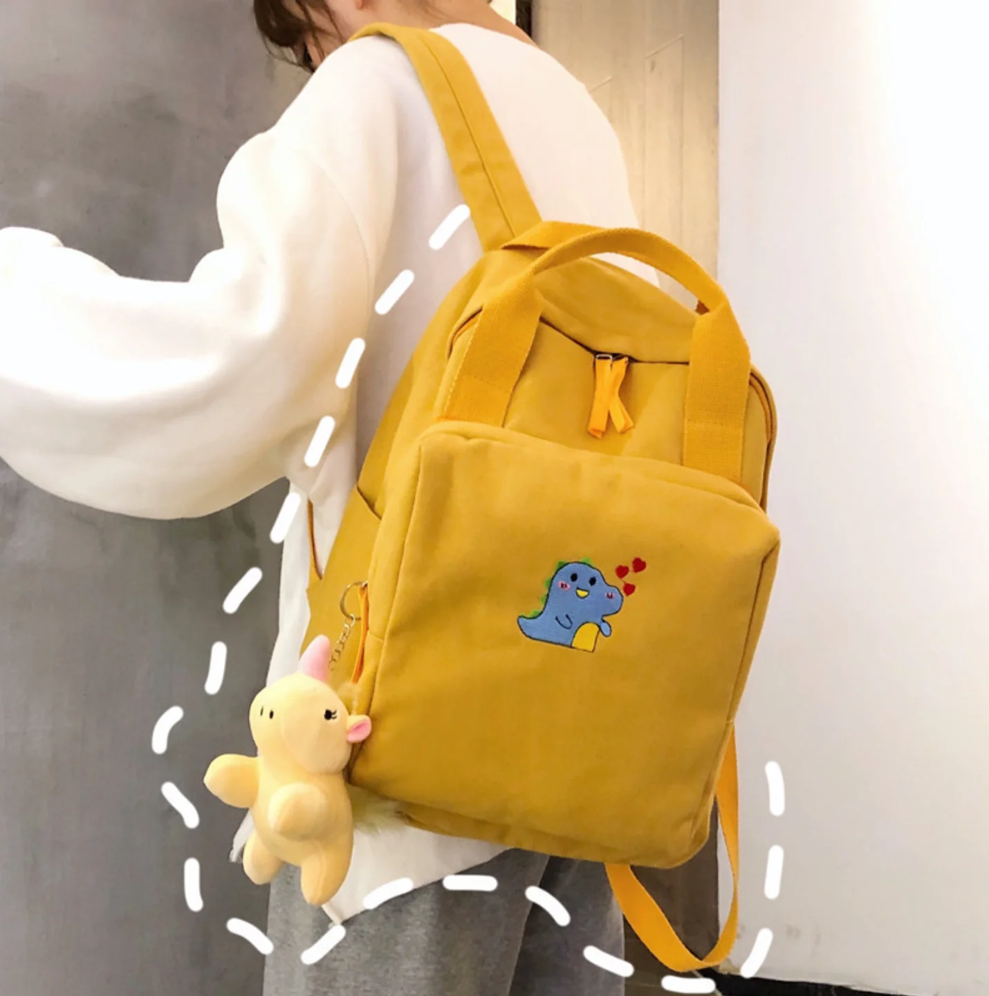 unicorn store yellow backpack