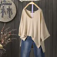 Women's Solid Blouse 2023 ZANZEA Fashion Casual Summer Autumn Tops 3/4 Sleeve Shirts Female V Neck Split Blusas  Tunic - Image 4
