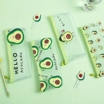 

Hello Avocado Pencil Bag Transparent Cartoon Fruit Pen Case Storage Organizer Pouch for Pens Eraser Stationery School A6836