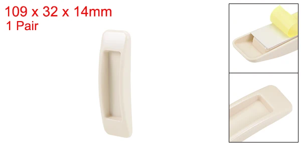 Khaki 1 Pair Uxcell самоклеющиеся ручки для кухонного шкафа, двери, окна, АБС-пластик, вспомогательная мгновенная ручка 109x32x14 мм - Цвет: Khaki 1 Pair