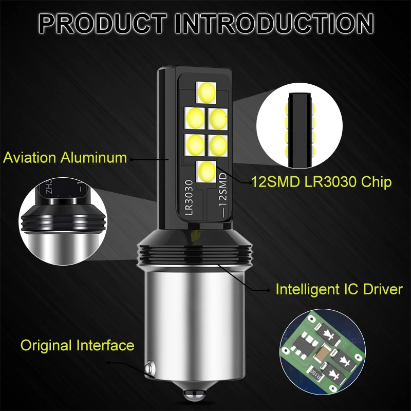 LS светильник 2 шт. BAY15D 1157 белый 1156 BA15S W21W 7440 T20 светодиодный 3030SMD автомобильный