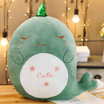

Unicorn whale pluh cushions soft whale plush toy kids boys girls soft toys whale Orcinus orca pillows