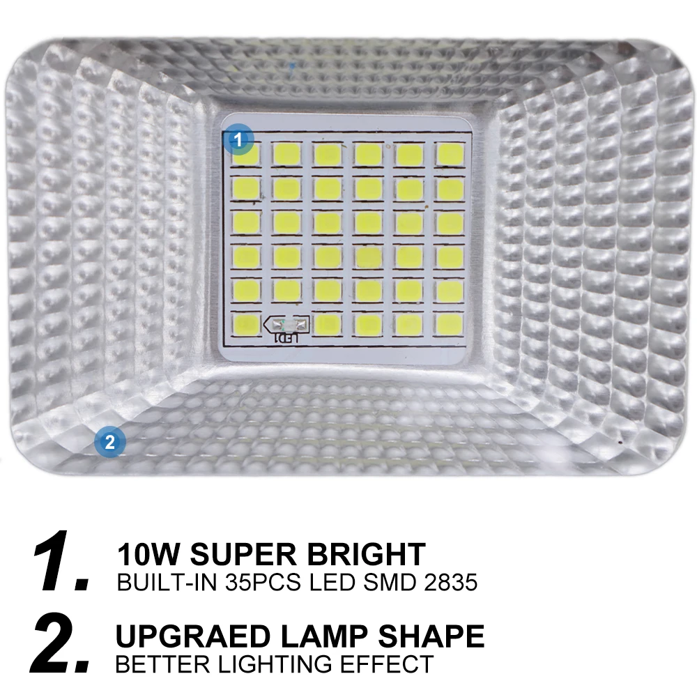 10 Вт солнечный светильник 35 светодиодов прожектор светильник IP65 Водонепроницаемый для наружного сада уличный настенный светильник 6500K