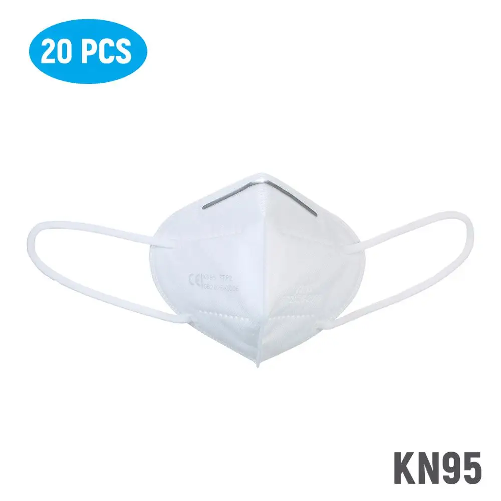 

20Pcs Pack Disposable KN95 Face Mask 5-Layer Filter Mask >95% Filtration Breathable Non-woven Masks Anti Droplet Dust Pollution