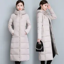 

New Women Long Puffer Oversize 5XL Jacket 2021 Female Solid Parkas Mujer Outerwear Winter Hooded Warm Thick Cotton Padded Coat
