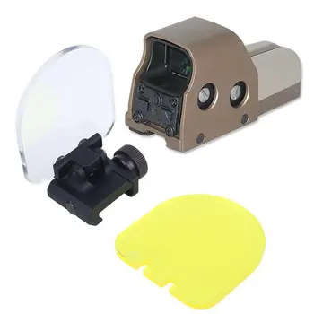 

Hunting Shooting Eye Protector Kit Foldable Sight Scope Lens Screen Protector Cover White & Yellow Shield And Rail Mount