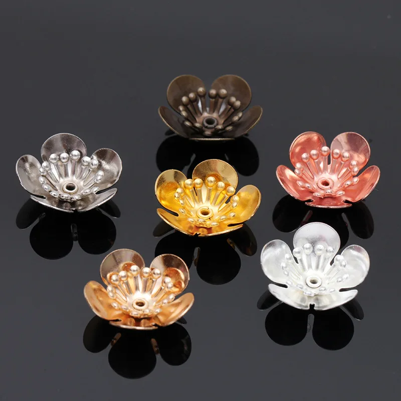 10pcs 16x6mm Copper Flowers Base Setting Filigree Wraps Connectors Charm Findings Accessories for Jewelry Making DIY
