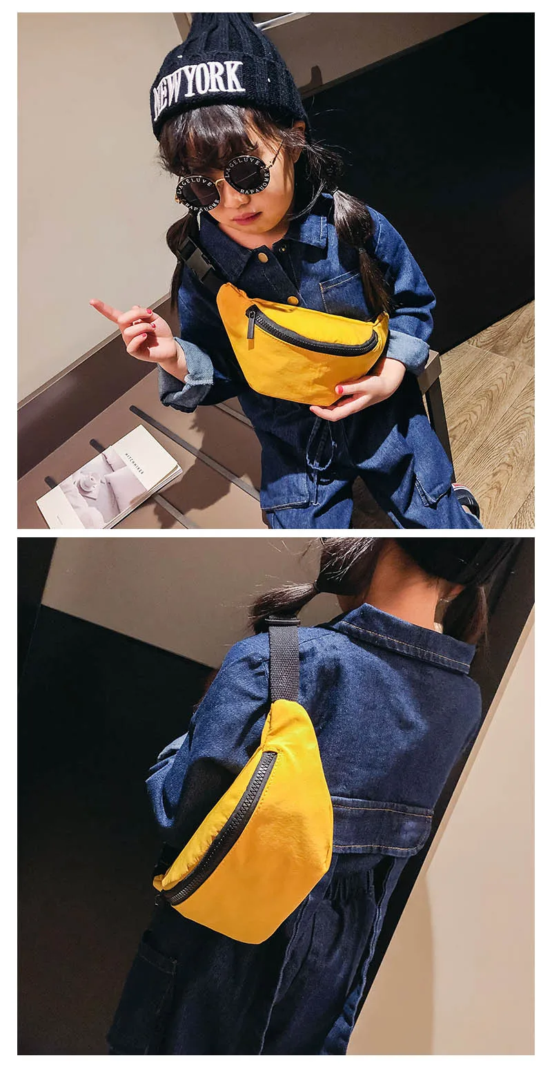 Новая детская поясная сумка для девочек, нагрудная сумка унисекс, поясная сумка, вместительная одноцветная Сумка-бум, Сумка с бананом, сумка через плечо
