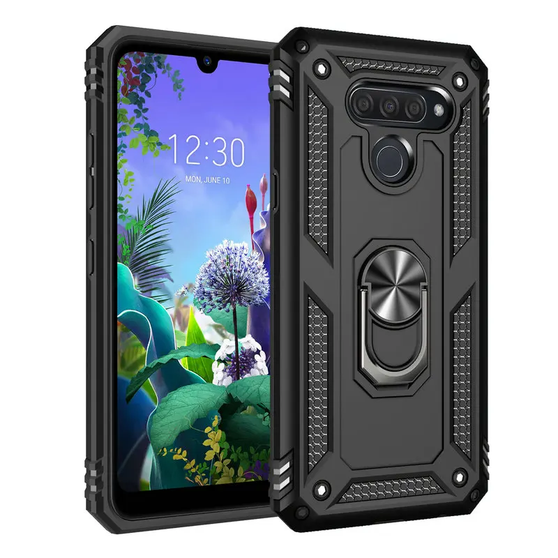 Металлическое кольцо Автомобильный держатель для Coque LG K50 чехол Роскошный телефон задняя крышка для LG K50 смартфон Чехол LG K 50 LGK50 противоударный чехол