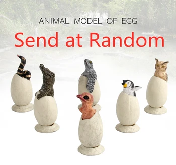 

1 Pcs Send at Random Animal Egg Semi Incubation Crocodile/Owl/Penguin/Snake Figure Toy Model Pedestal for Kids Birthday Gift