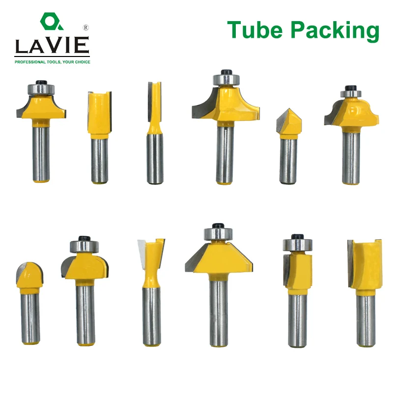 Tube Packing LAVIE 12 шт. 8 мм набор фрезов Обрезка прямой фрезы для дерева свёрла карбида вольфрама резка Деревообработка Обрезка MC02006 - Длина режущей кромки: Tube Packing