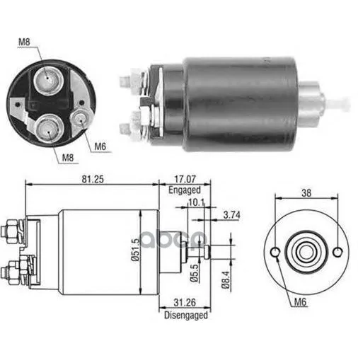 Втягивающее Реле Magneti Marelli 940113050404 MAGNETI MARELLI арт. 940113050404