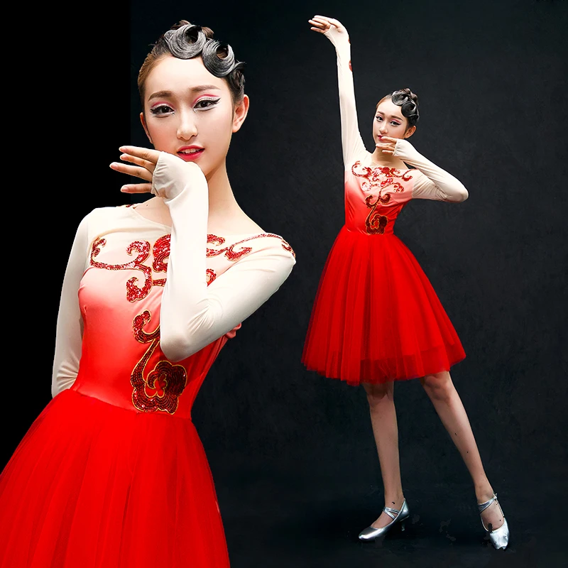 hanfu костюм для китайских танцев, традиционный сценический наряд для певцов, женское Старинное платье, народный фестиваль, одежда для выступлений - Цвет: color1