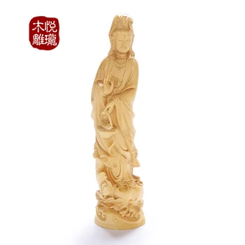 

Wood carving GuanyinBuddha statue, wood crafts gift Home desktop decoration office ornaments(A1136)