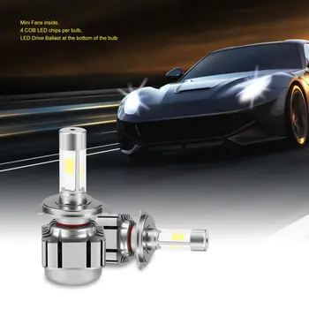 

OUTAD H4 Universal Long Life 50000hrs Perfect Head Dissipation Good Vibration Resistance Stable Emitting LED Headlight