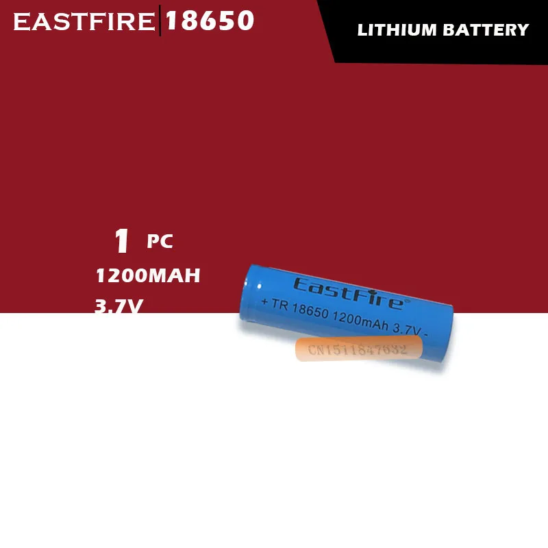 EastFire 1 шт. светодиодный аккумулятор 18650 1200 мАч литий ионный 3 7 В литиевая