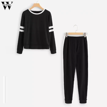 

Womail Tracksuit Women 2 Piece Set 2019 NEW Women Sweatshirt long Pant Suit Jogger Running Tracksuit Chandal Mujer Sportswear