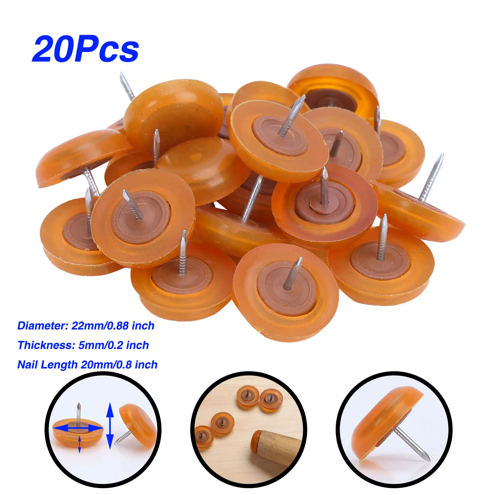 Amazon.com: 24 Pack Chair Glides, Nail On Chair Gliders (3/4 Inch  Diameter), Teflon Chair Glides for Hardwood Floor, Carpet, Wooden Furniture,  PTFE (Teflon) Furniture Leg Moving Pads（19mm : Tools & Home Improvement