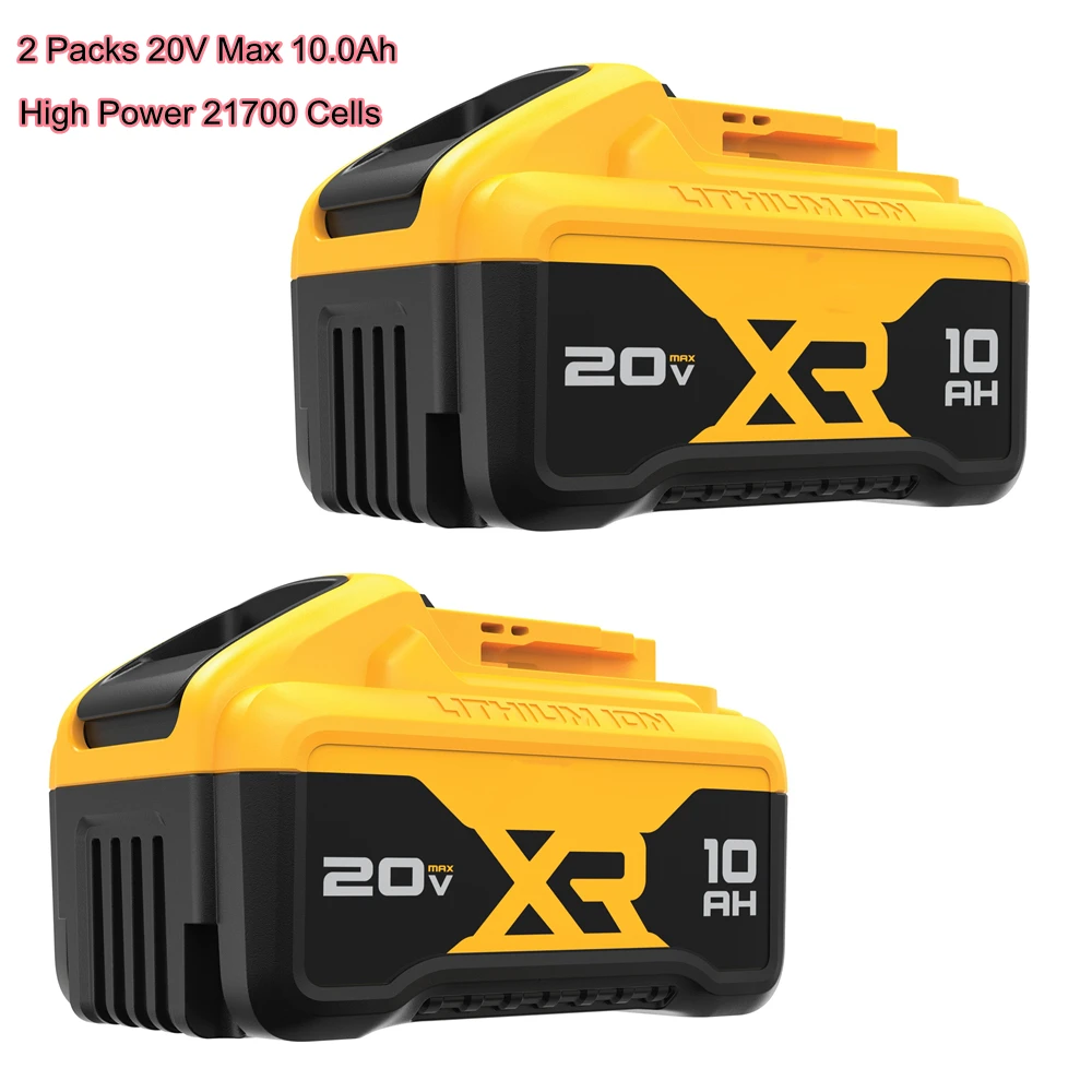 Two Packs 20V 10.0Ah Lithium-Ion Battery Pack for DCB210 Dewalt 20 Volt MAX Cordless Power Tool Drills Free Shipping |