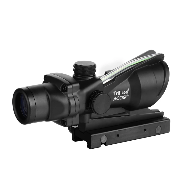 Trijicon ACOG 4X32 оптика из настоящего Волокна Красная точка с подсветкой шеврон стекло травленая сетка тактический оптический прицел охотничий прицел