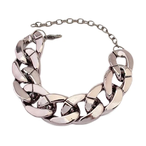 HOT SALE Women's Fashion Punk Simple Burnished Link Curb Chain Statement Bracelet Jewelry Cool Punk Bracelet Women Party Jewelry