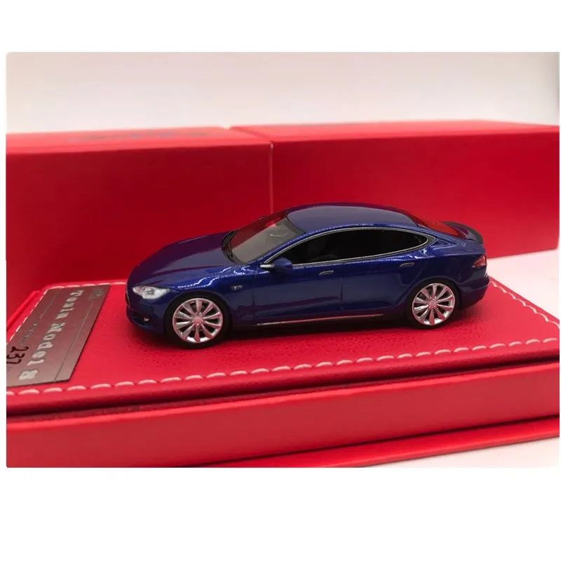 vip models 1:64 Tesla model Resin car model collection gift - Цвет: Синий