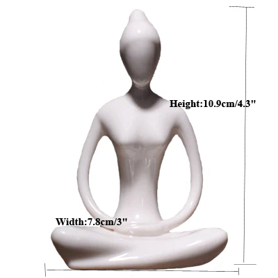 

Yoga Lady Figure Statue Home Yoga Studio Decor Ornament 12 Styles Abstract Art Ceramic Yoga Poses Figurine Porcelain