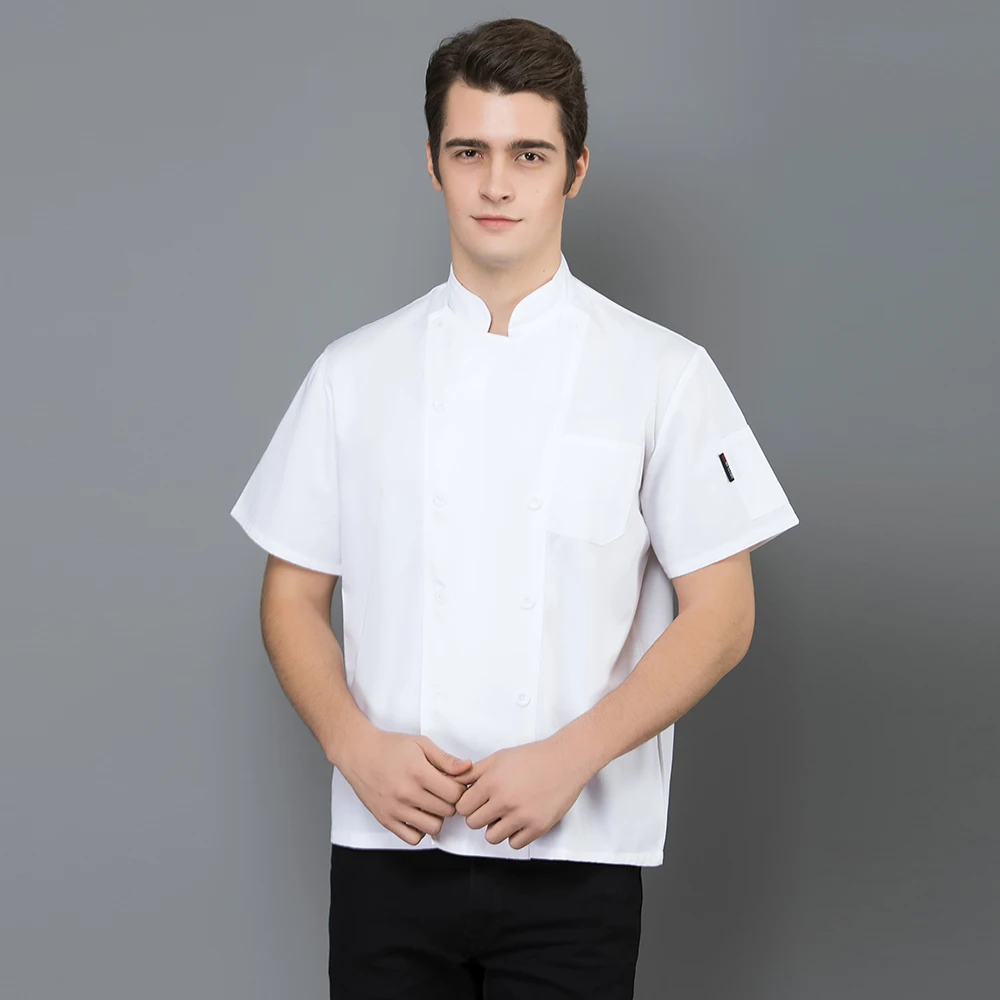 New Unisex Hotel Restaurant Kitchen Chef Uniforms Food Service Chef work clothes short sleeves waitress uniform cooker coat