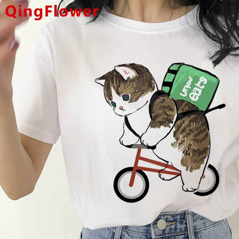 Kawaii Cat Funny Cartoon Graphic T-shirt Women Harajuku Cute Anime Tshirt Kroean Style Fashion T Shirt Ullzang Top Tees Female vintage tees Tees