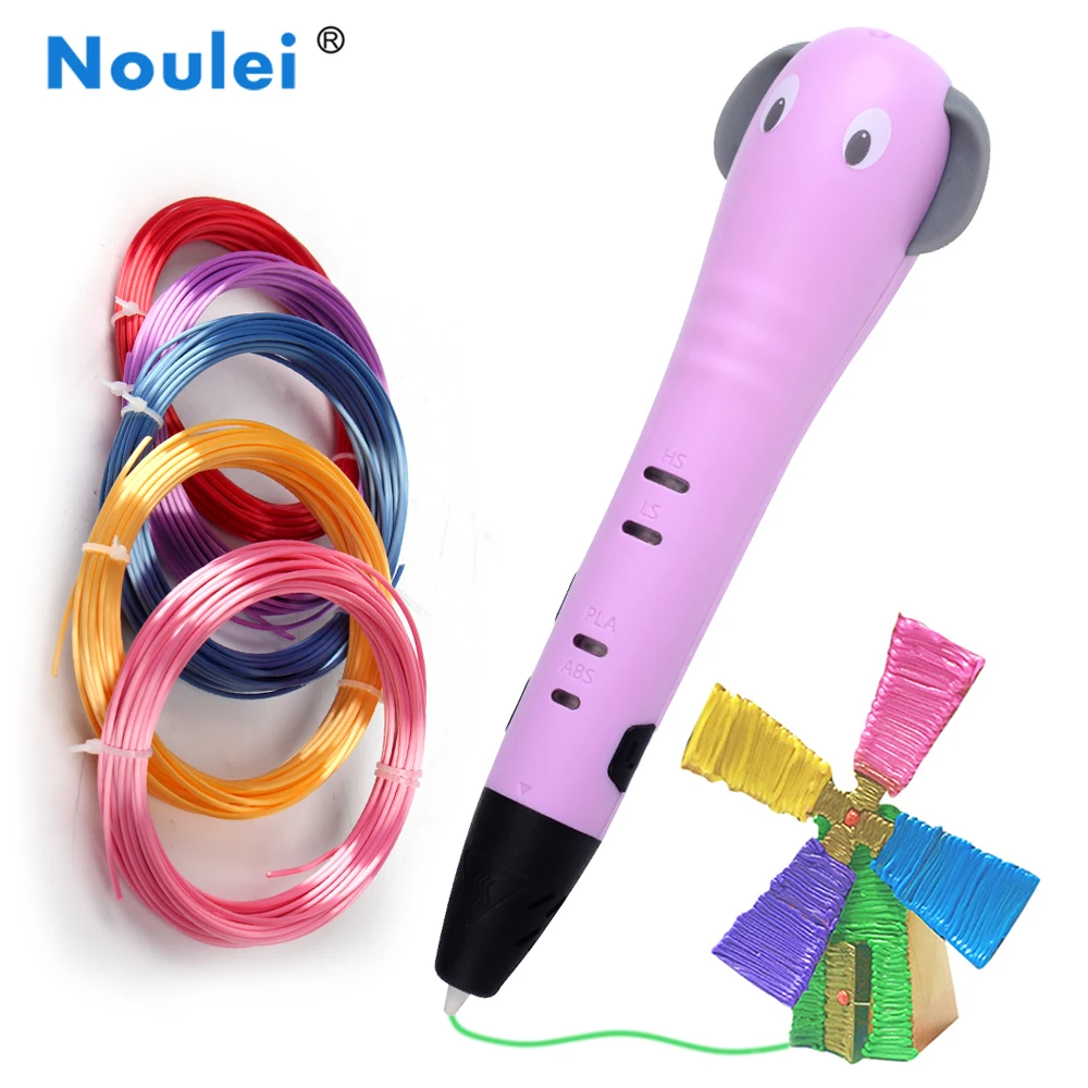 Noulei 3D печать Ручка 5V 3D ручка 100 м PLA нити+ 3d книга трафаретов для малыша детский образование арт ремесленничество творческие игрушки подарки