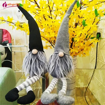 

INTEGRITY 1pcs Cute Christmas Decoration Sitting Long Leg No Face Elf Doll Decorations For Home 2019 New Year Gift for Kids