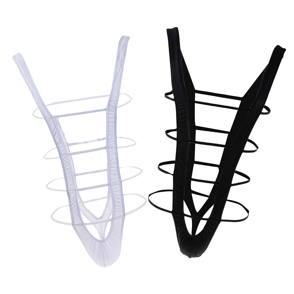 2/упаковка Сексуальные мужские черные белые стринги Нижнее белье Borat Mankini боди