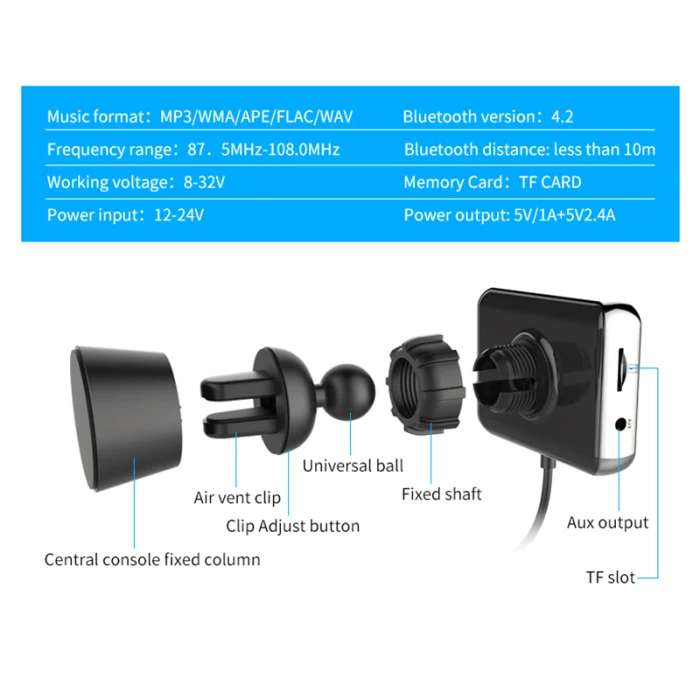 Bluetooth FM беспроводной автомобильный передатчик FM модулятор Автомобильный MP3-плеер комплект с быстрым зарядным устройством PUO88
