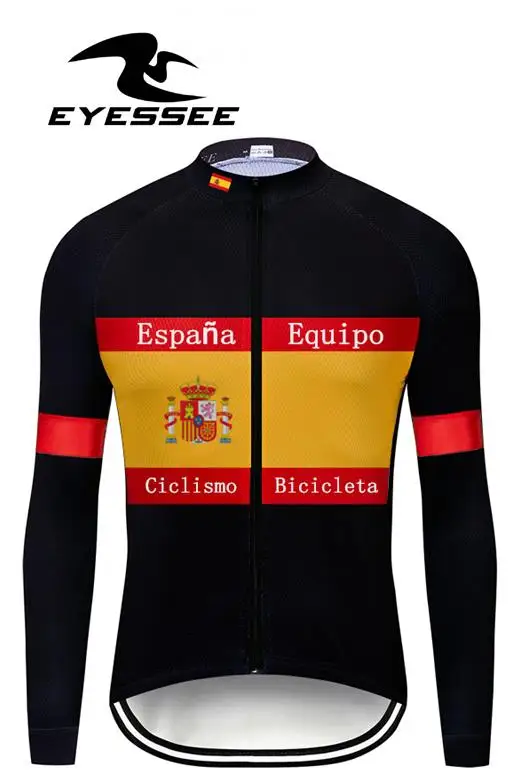 Long Sleeves Осенняя быстросохнущая одежда с длинными рукавами для велоспорта из Испании, комплект Джерси EYESSEE, новая дышащая велосипедная одежда с длинным рукавом для велоспорта MTB - Цвет: Long Sleeves