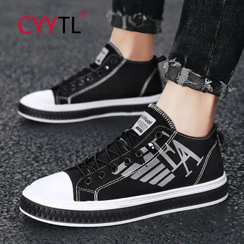 

CYYTL Hot Sale Men Casual Shoes Fashion High-top Canvas Shoes Breathable Lace-up Men Flats Teenagers Students Street Sneakers