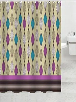 

Premium Canvas Fabric Shower Curtain with Garden Leafs,Geometric Designs,Patterns and Trailing Vines Made with 100% Polyester.