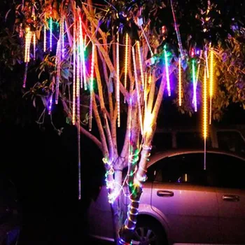 

New Year 30cm Solar Outdoor Meteor Shower Rain 10 Tubes LED String Lights Waterproof For Tree Christmas Wedding Party Decoration